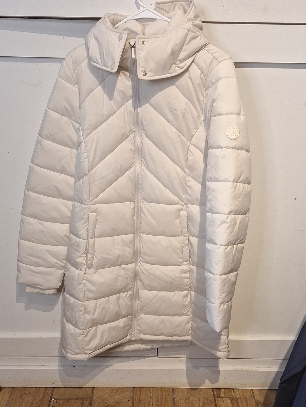 Bench White Quilted Hooded Puffer Jacket